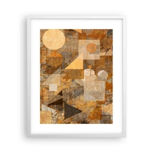 Poster în ramă albă - Studiu cubist de bronz - 40x50 cm