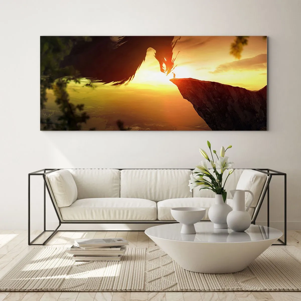 Tablou pe sticlă - Vânător de dragoni - 120x50 cm
