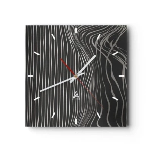 Ceas de perete - Ceas pe sticlă - Ritm și accent - 30x30 cm