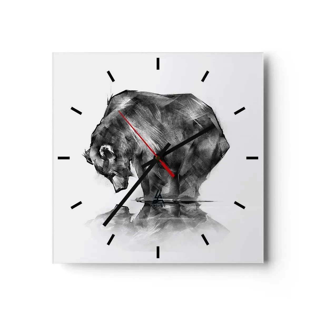 Ceas de perete - Ceas pe sticlă - Mă bucur să văd pe cineva apropiat - 30x30 cm