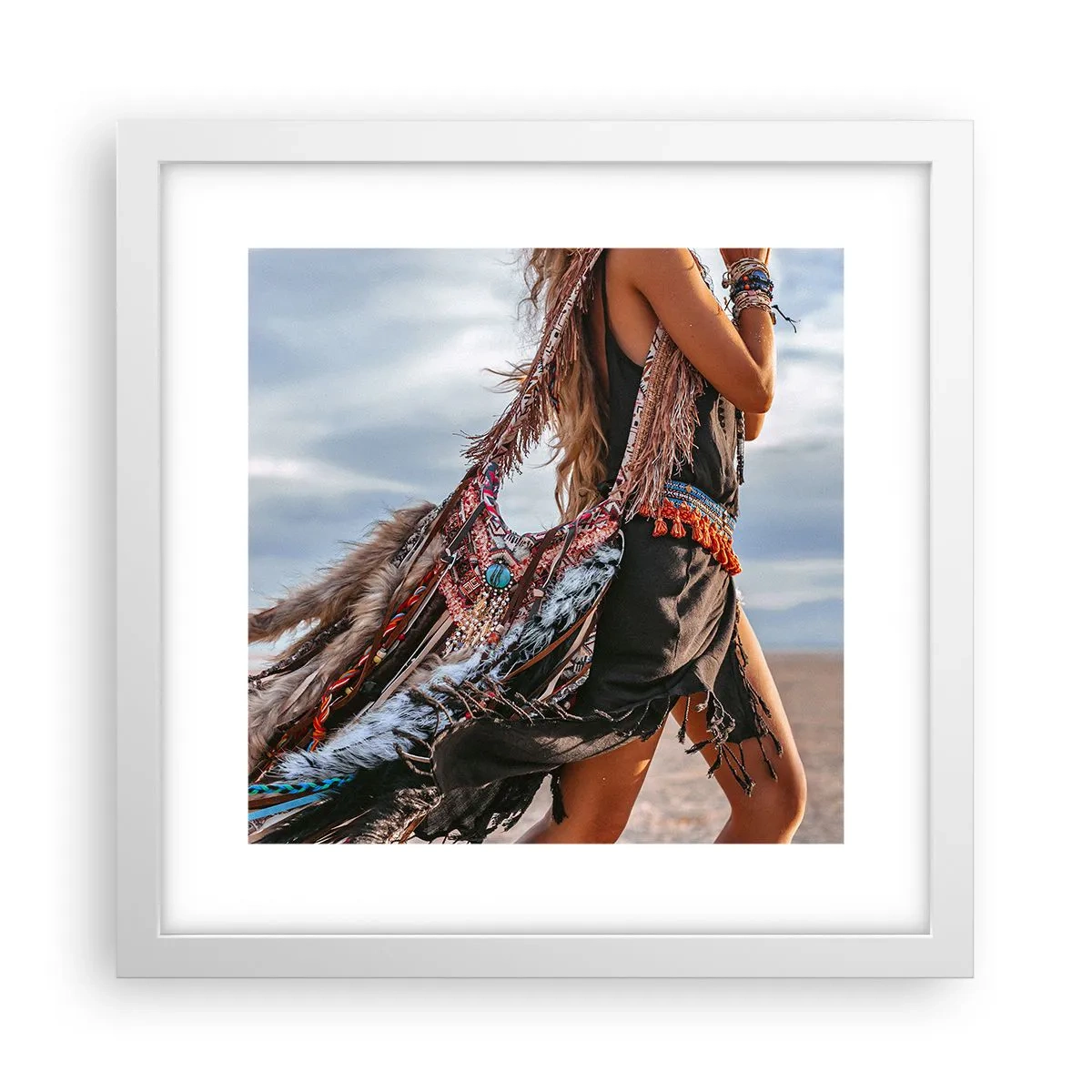 Poster în ramă albă - Iubita șamanului - 30x30 cm