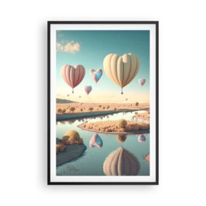 Poster în ramă neagră - Iubirea ne înalță - 61x91 cm