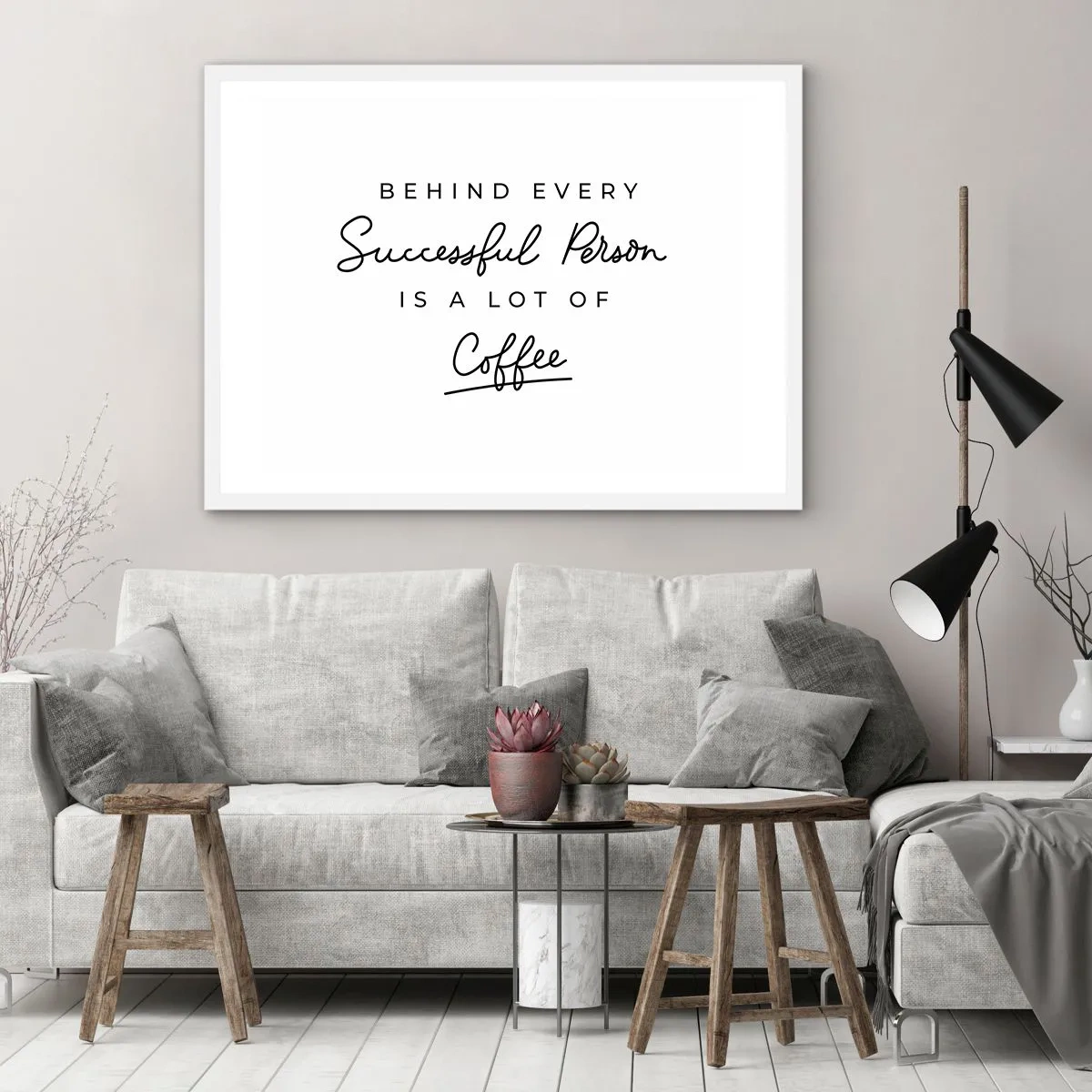 Poster în ramă albă - Secretul succesului - 40x30 cm