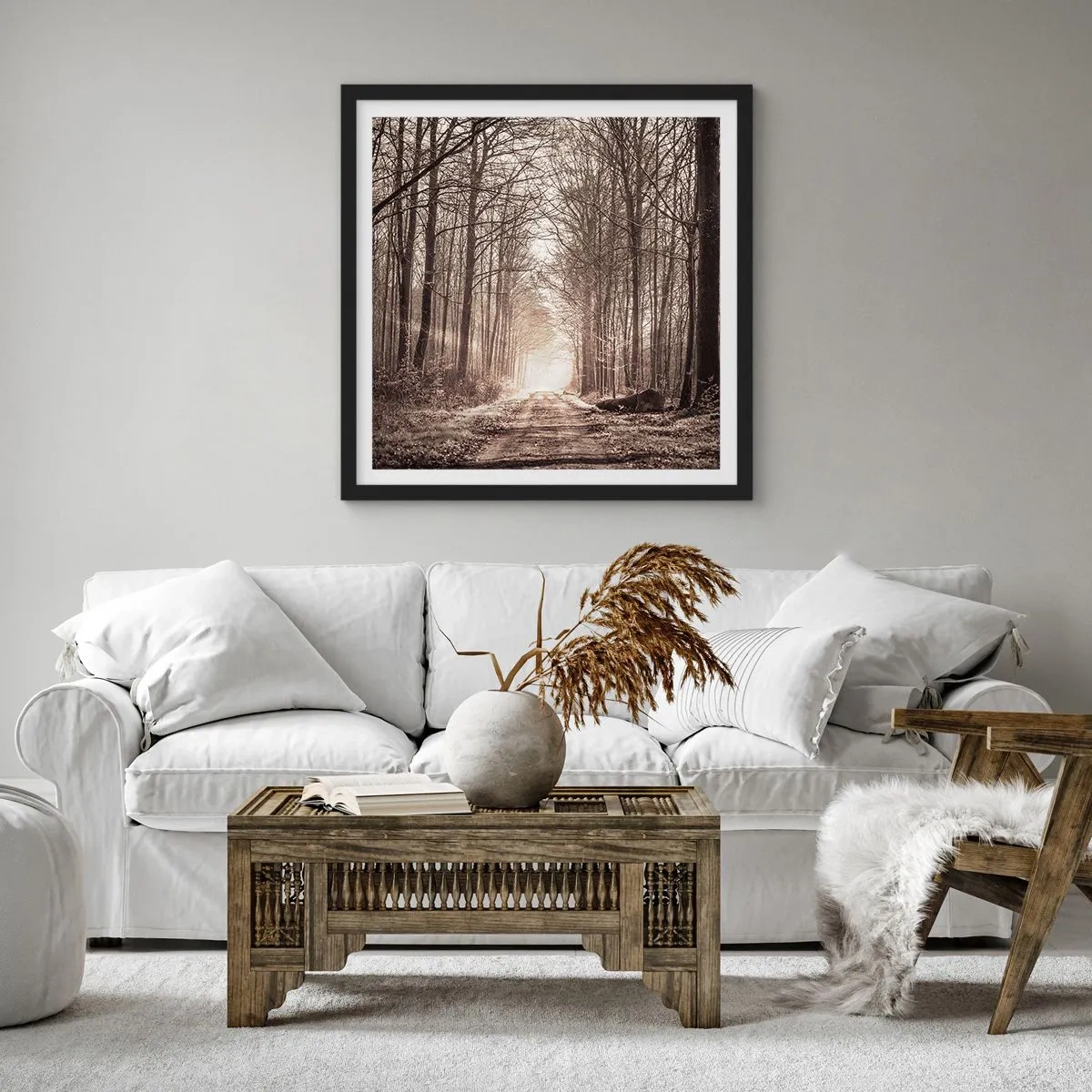 Poster în ramă neagră - Catedrala Forestieră - 30x30 cm