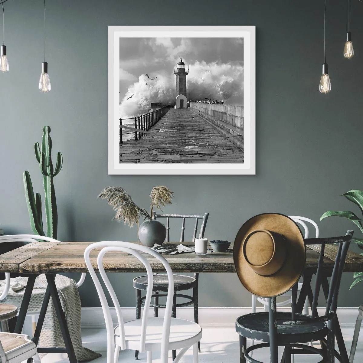 Poster în ramă albă - Fără frică - 60x60 cm