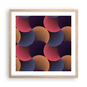 Poster în ramă de stejar deschis - Într-un ritm de cerc - 50x50 cm