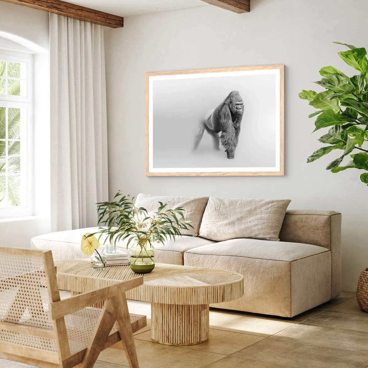 Poster în ramă de stejar deschis - Încrezător în puterea lui - 50x40 cm