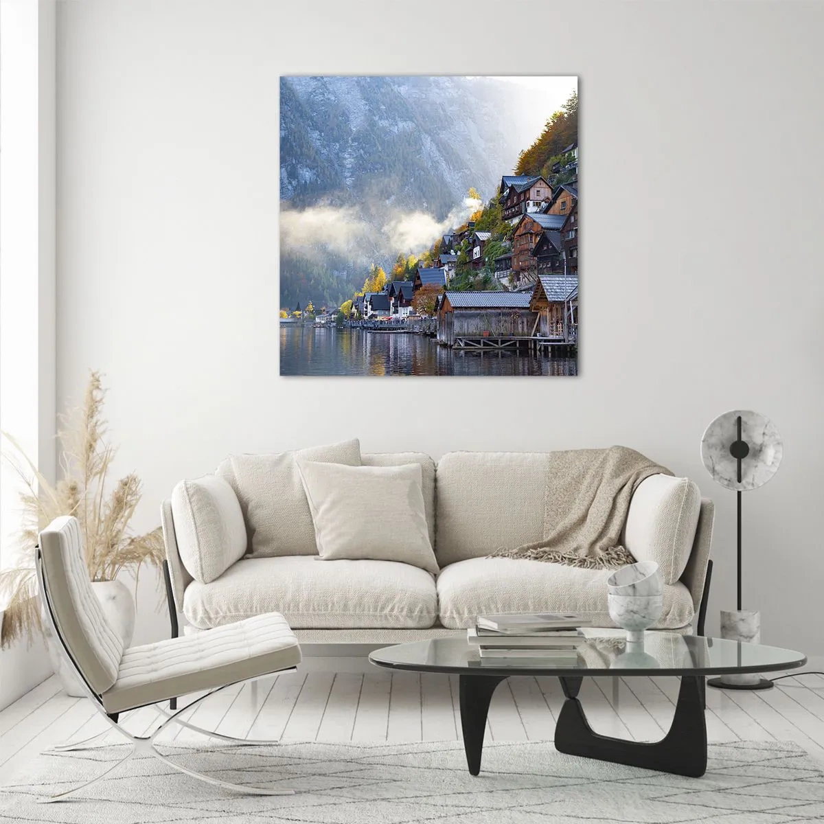 Tablou pe sticlă - Atmosferă alpină - 30x30 cm
