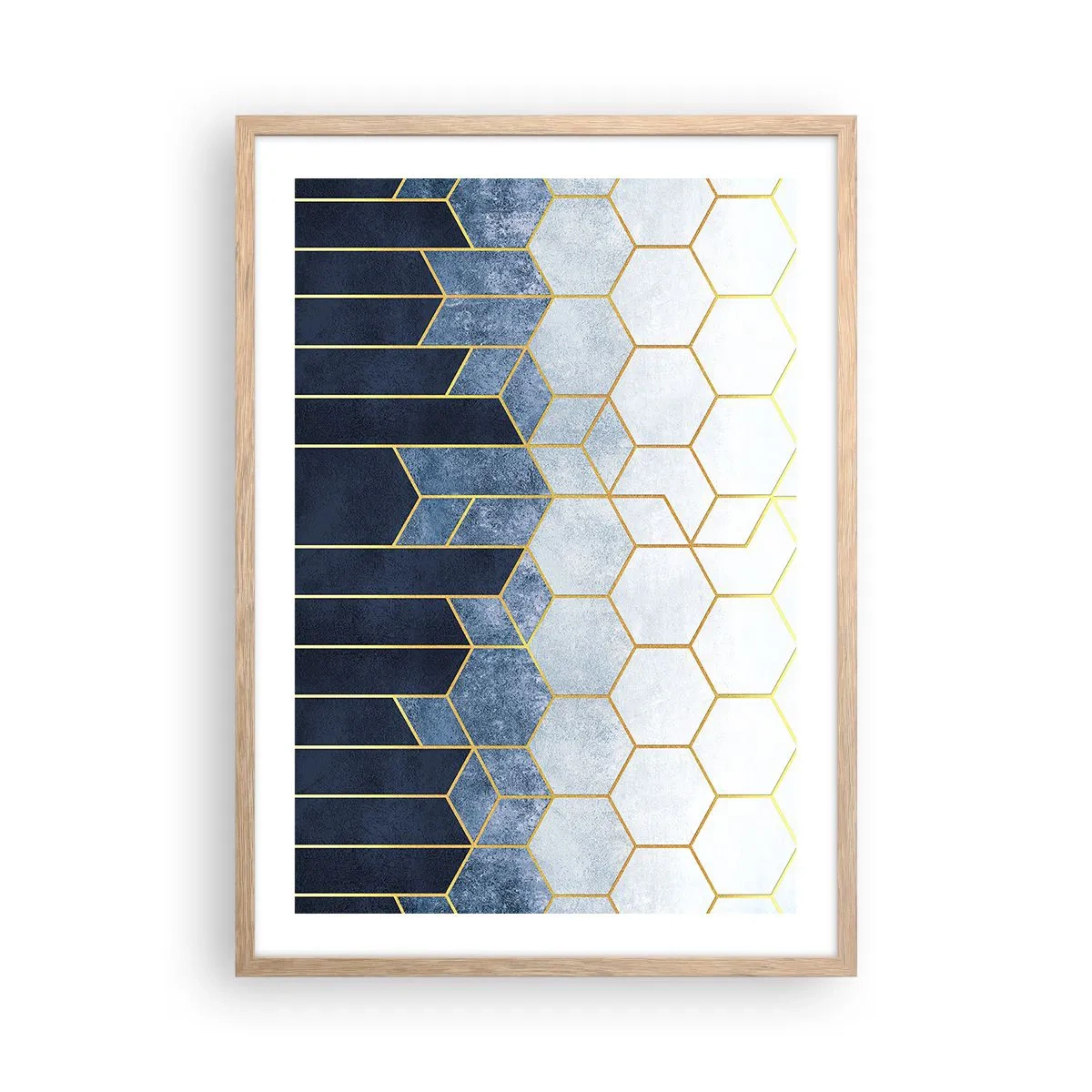 Poster în ramă de stejar deschis - Compoziție în ritm sincopat - 50x70 cm