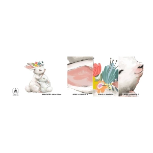 Mostră tapet autocolant Deluxe Sticker - Ca la mama - Pentru copii, Iepure, Mama Cu Copil - 100x30 cm