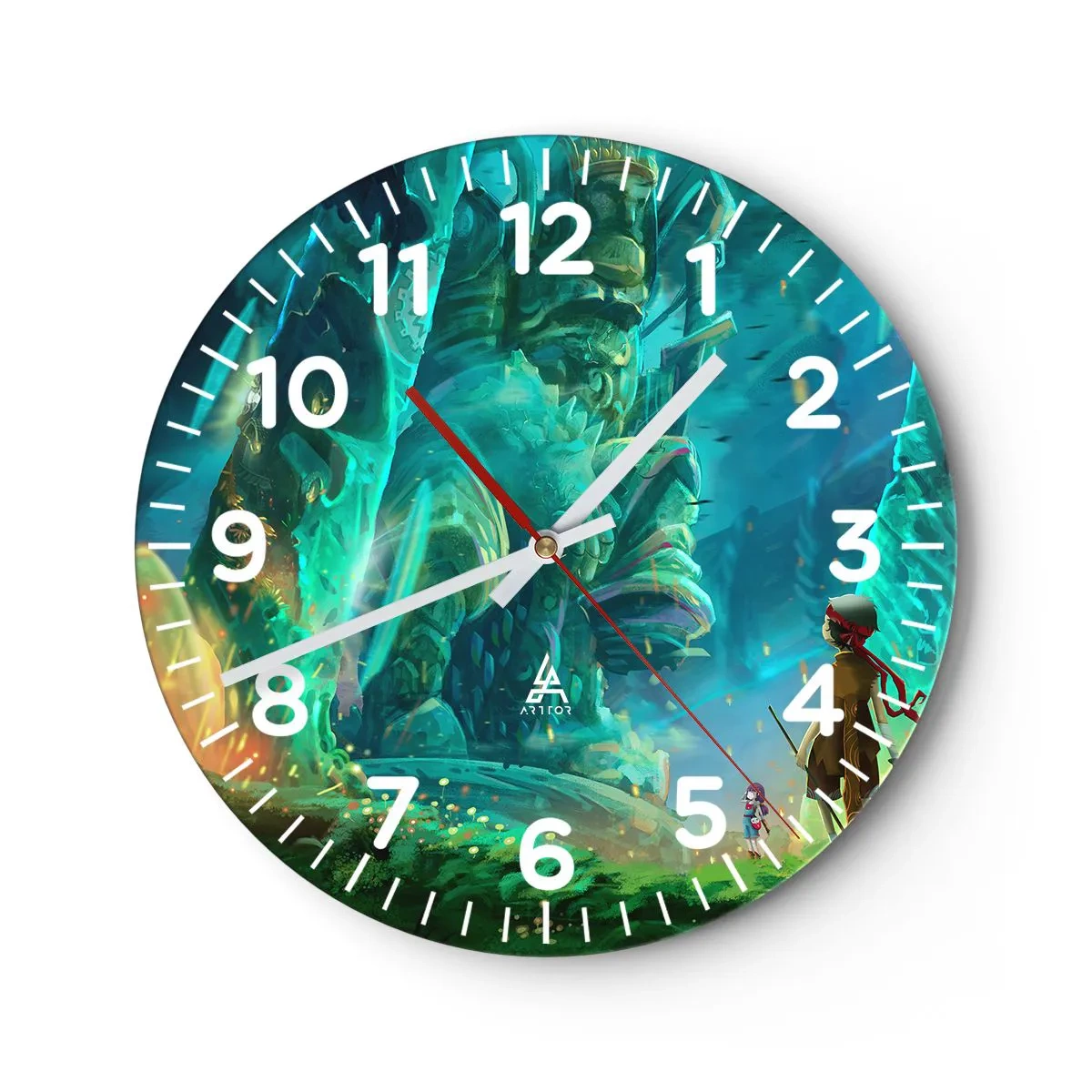 Ceas de perete - Ceas pe sticlă - Din Marea Carte a Basmelor - 40x40 cm