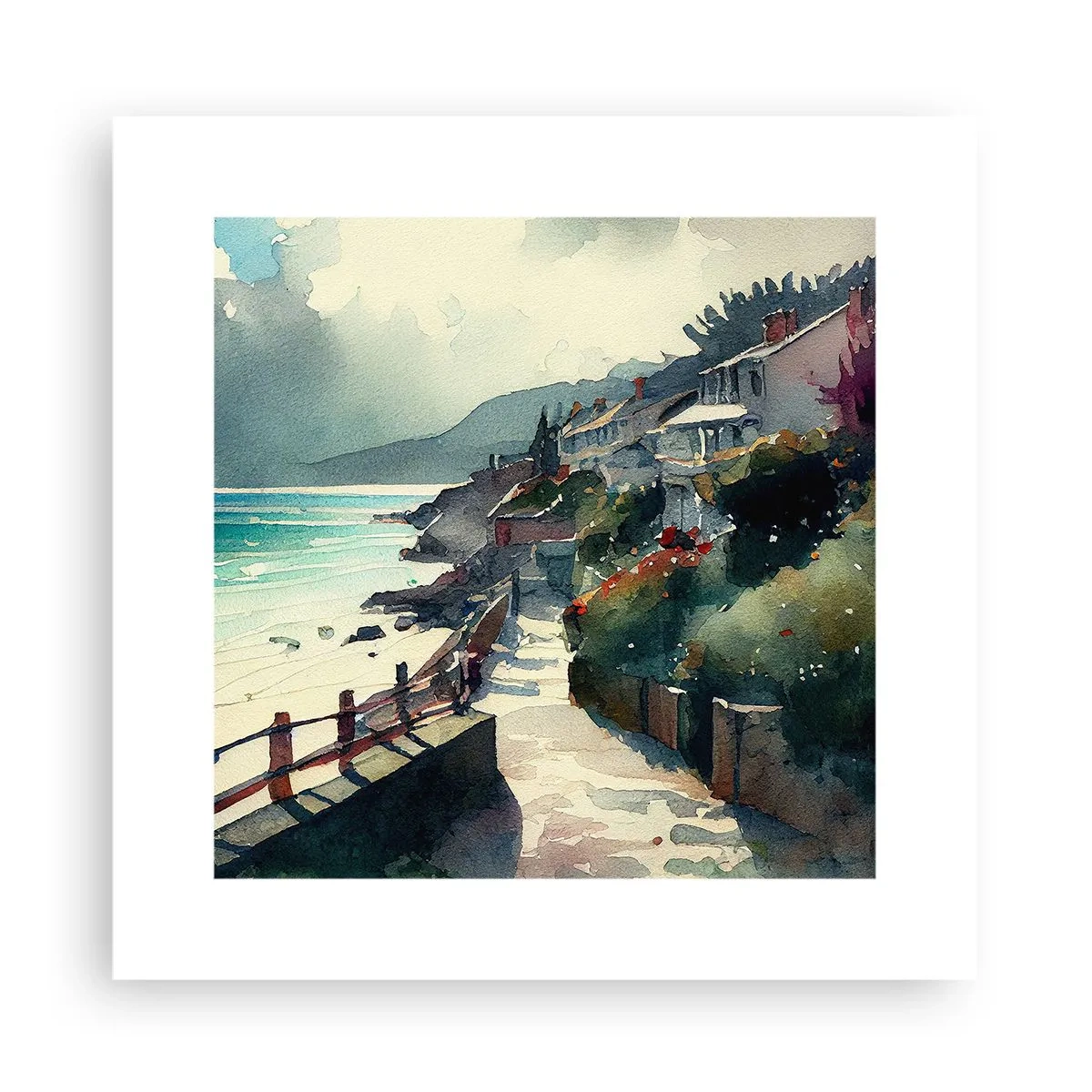 Poster - Orășel mediteraneean - 30x30 cm