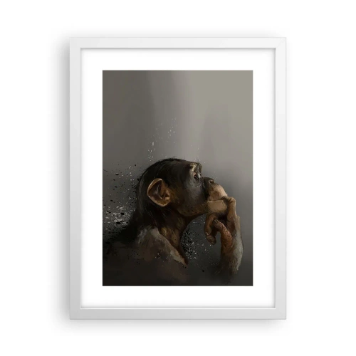 Poster în ramă albă - Cu siguranță, gânditorul - 30x40 cm