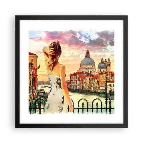 Poster în ramă neagră - Când vine vorba de aventură, doar în... - 40x40 cm