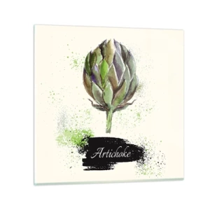 Tablou pe sticlă - Trăiască legumele! - 60x60 cm