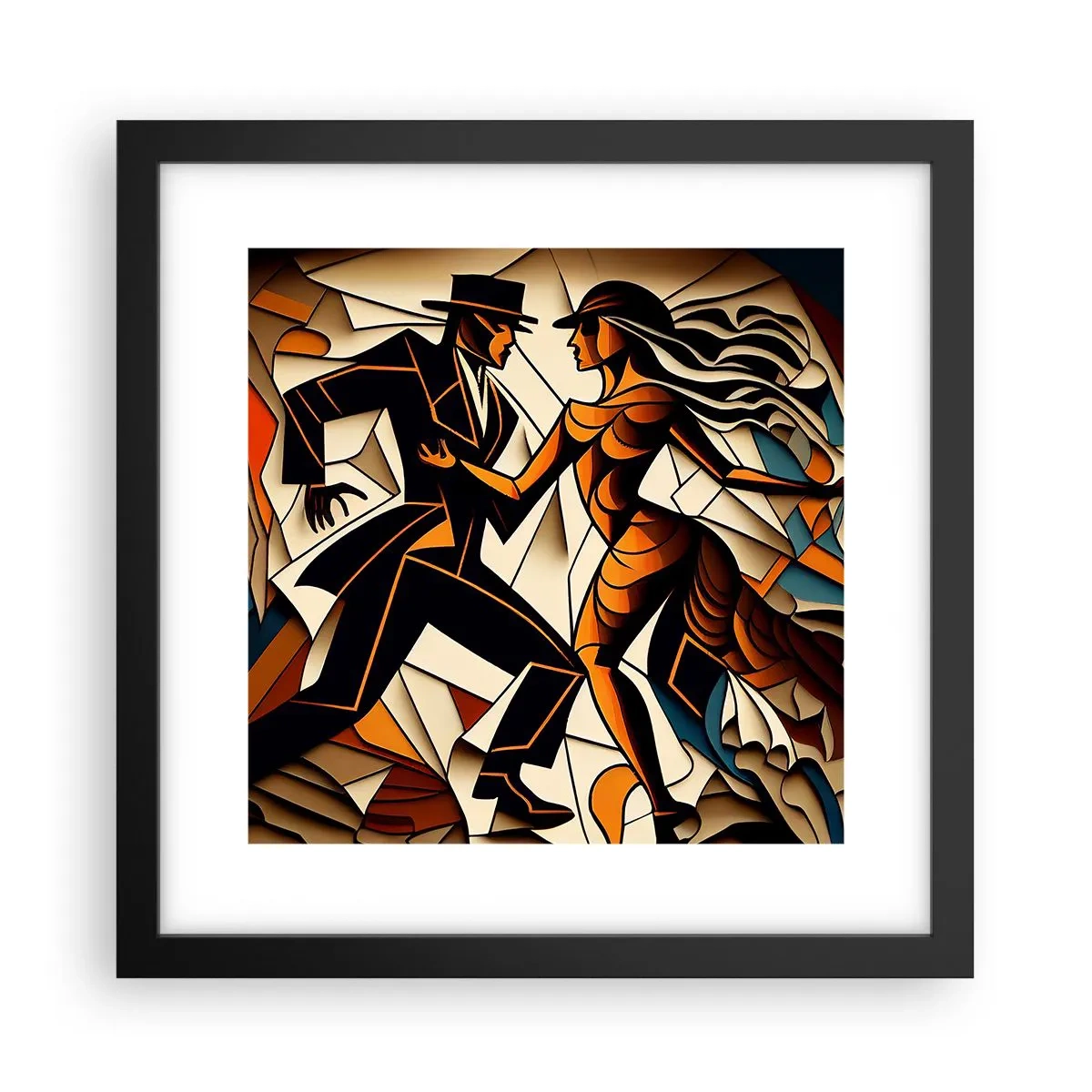 Poster în ramă neagră - Dans cu pasiune - 30x30 cm
