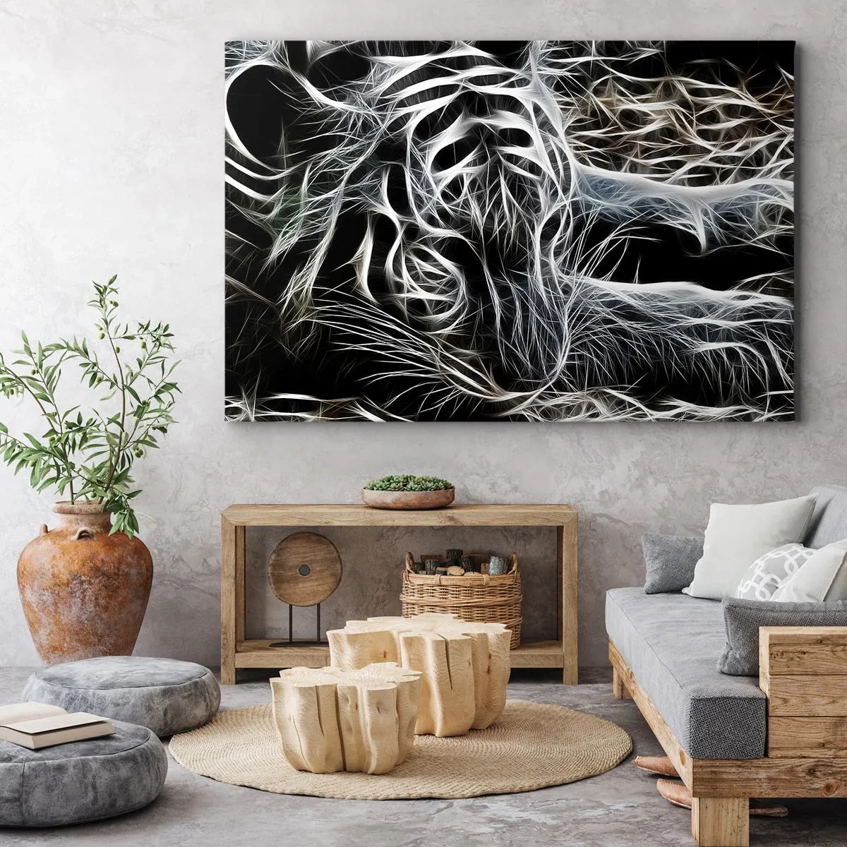 Tablou pe pânză - Un studiu al lejerității felinelor - 100x70 cm
