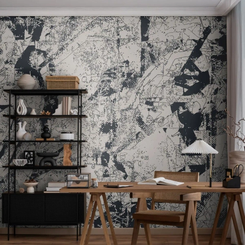 Tapet Premium Canvas - Întrepătrunderea contrariilor - Abstracția, Bucată, Colaj - 250x175 cm