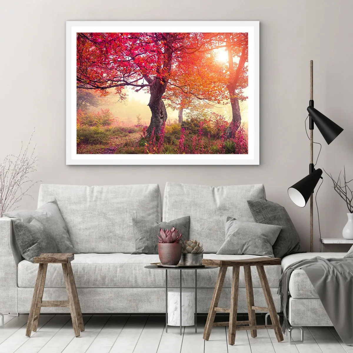 Poster în ramă albă - O frenezie de înflorire - 91x61 cm