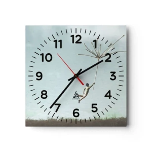 Ceas de perete - Ceas pe sticlă - Zmeuri, suflante, vânt - 40x40 cm