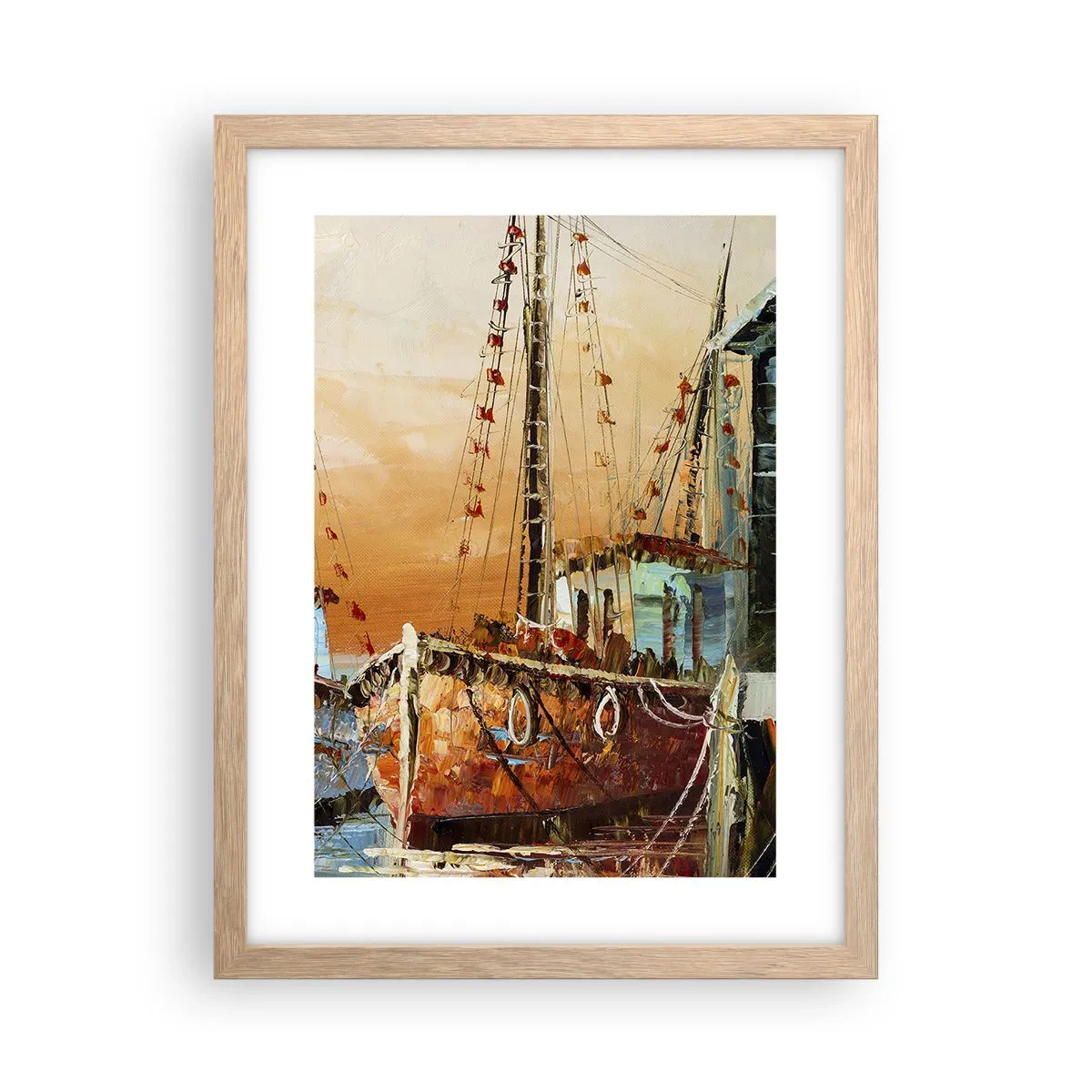 Poster în ramă de stejar deschis - Întoarcere pașnică - 30x40 cm