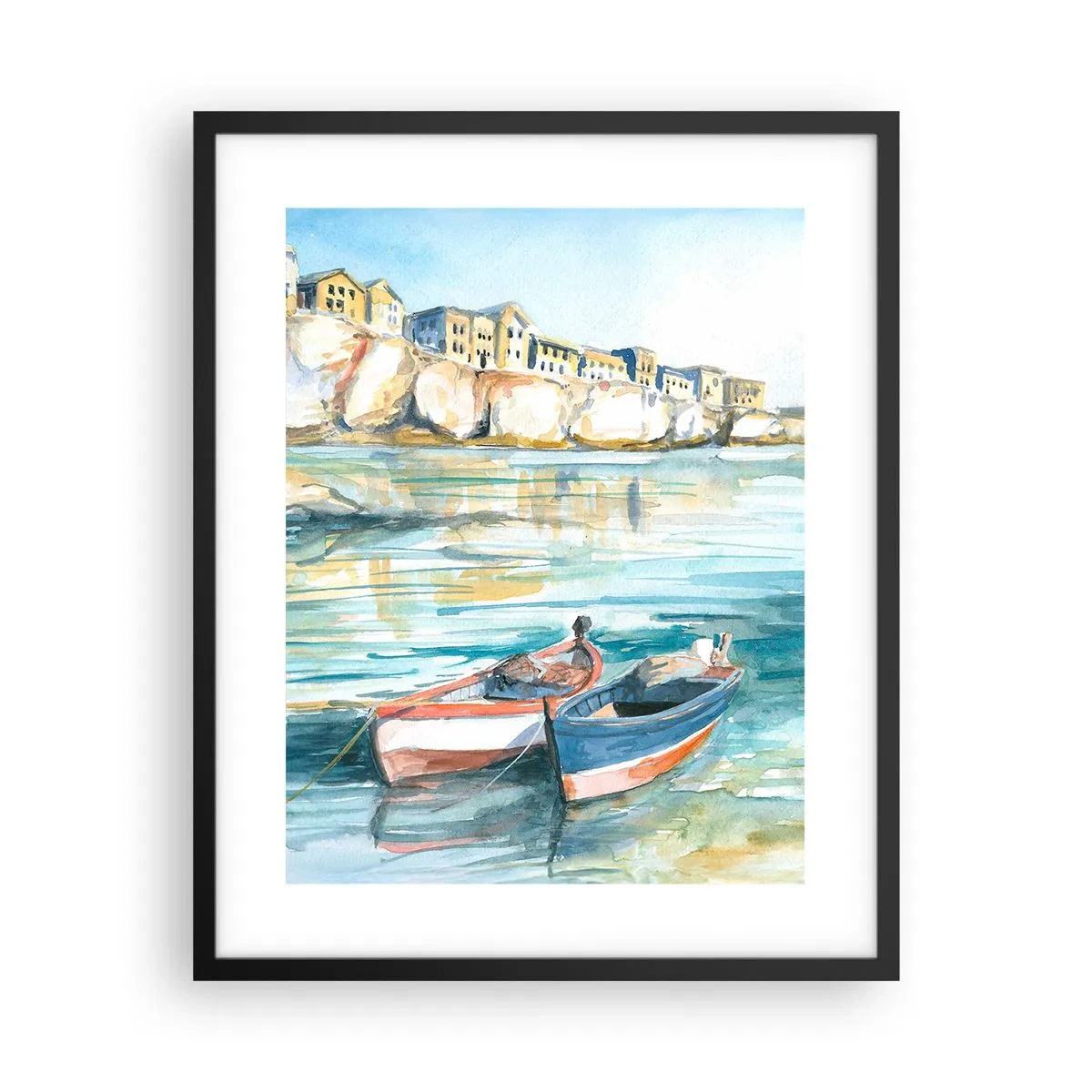 Poster în ramă neagră - Peisaj în azur - 40x50 cm