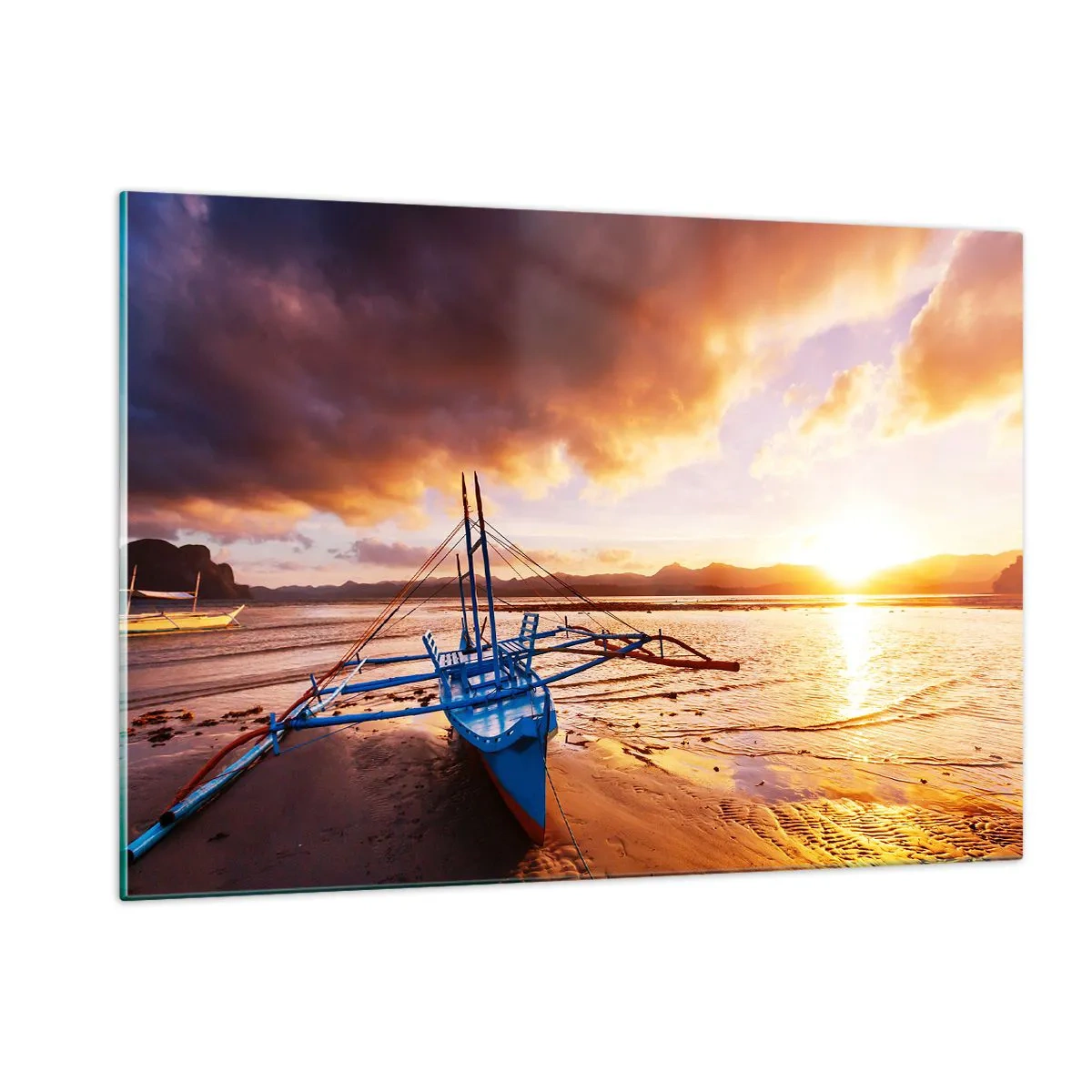 Tablou pe sticlă - După o zi lungă, întindeți-vă pe nisip - 120x80 cm