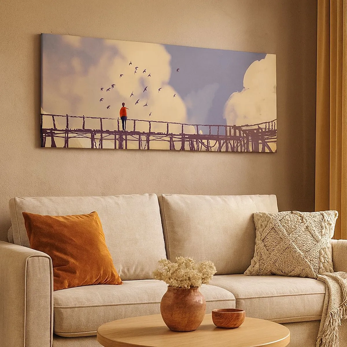 Tablou pe pânză - Dorință albastră - 100x40 cm