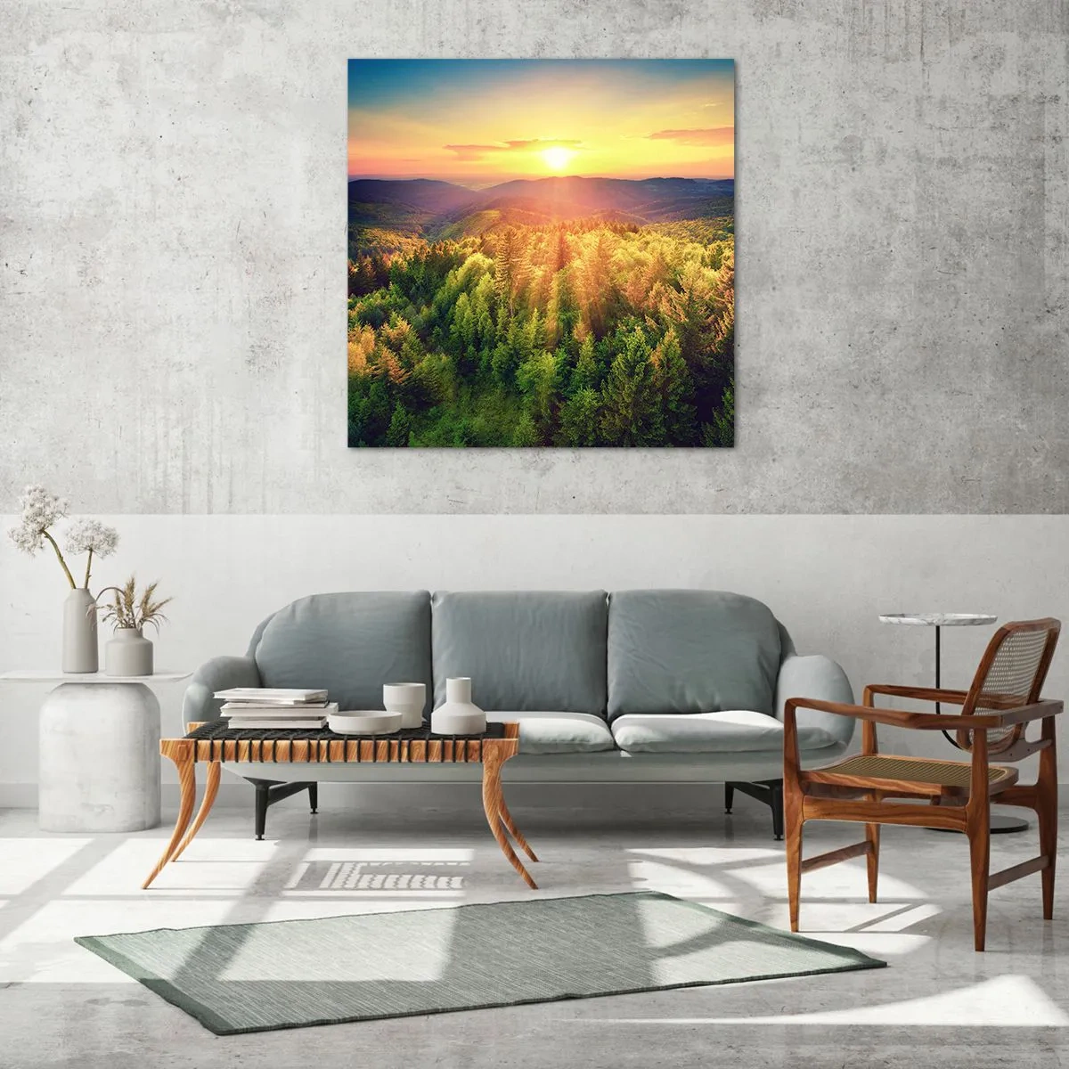 Tablou pe sticlă - Vârfuri și culmi - 70x70 cm