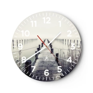 Ceas de perete - Ceas pe sticlă - Scufundă-te în pace - 30x30 cm