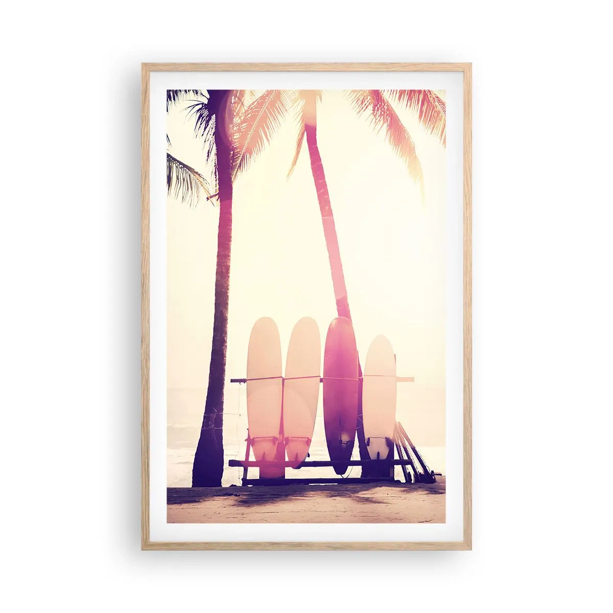 Poster în ramă de stejar deschis - Va fi o zi minunată - 61x91 cm