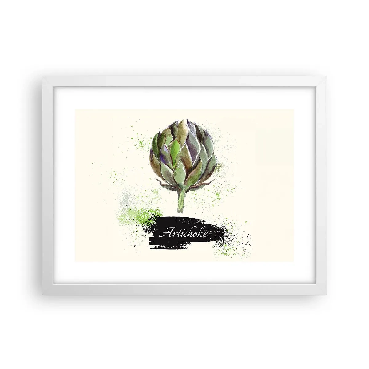 Poster în ramă albă - Trăiască legumele! - 40x30 cm