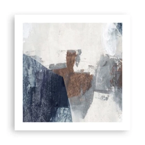Poster - Forme albastre-maronii - 50x50 cm
