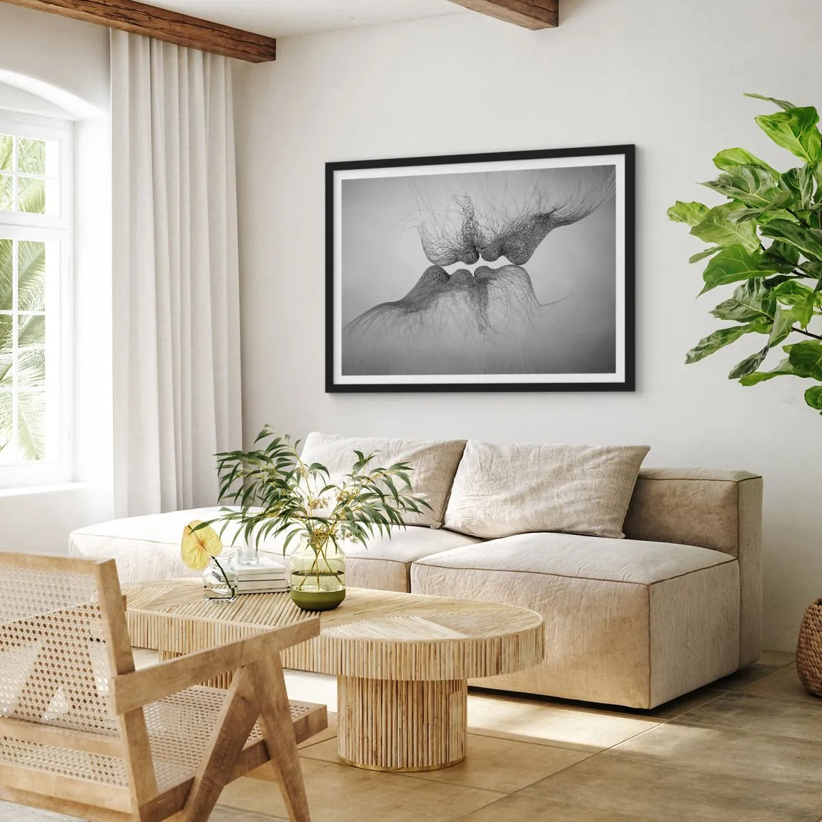 Poster în ramă neagră - Sărutul vântului - 40x30 cm