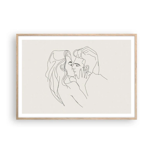 Poster în ramă de stejar deschis - Încurcați în sentimente - 100x70 cm