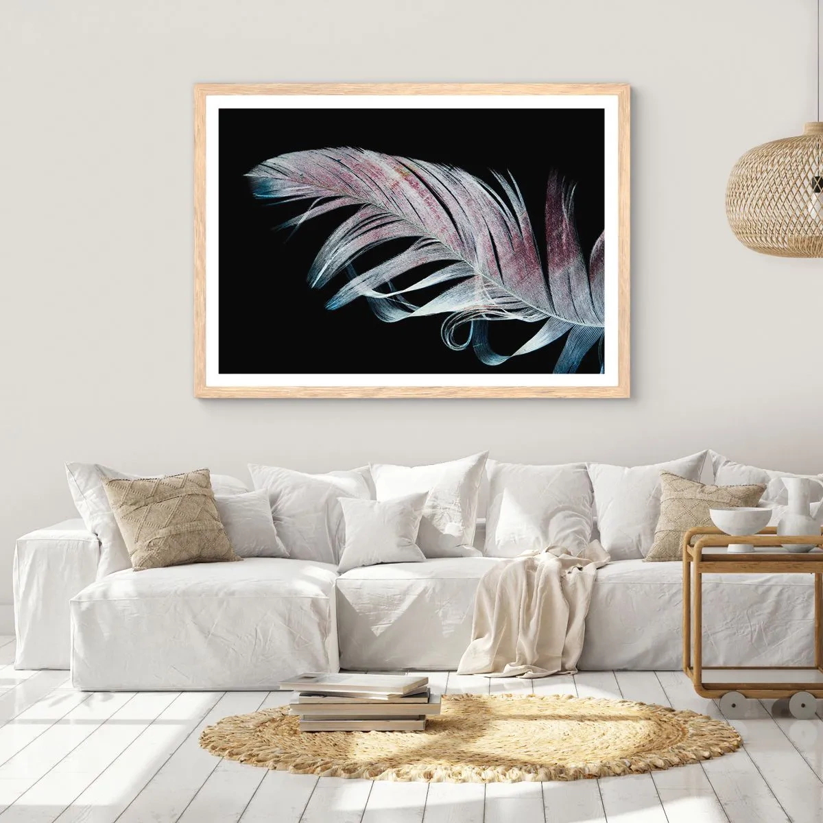 Poster în ramă de stejar deschis - Gândește-te la atingere - 91x61 cm