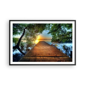 Poster în ramă neagră - Nu te grăbi, stai jos - 91x61 cm