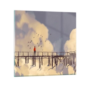 Tablou pe sticlă - Dorință albastră - 30x30 cm