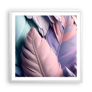 Poster în ramă albă - Eleganța păsărilor - 60x60 cm