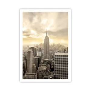 Poster - New York țesut din gri - 70x100 cm