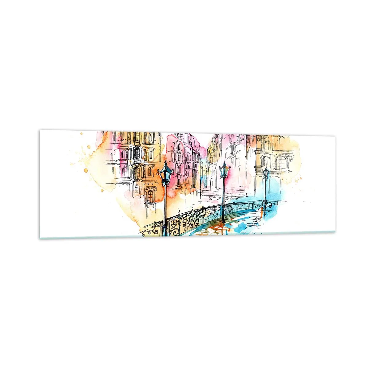 Tablou pe sticlă - Inima orașului - 160x50 cm