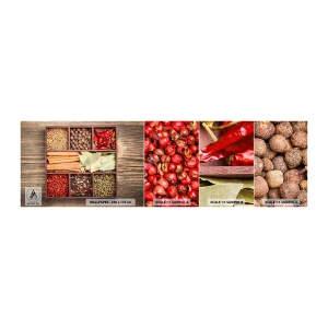 Mostră de Tapet Standard Eco - Ordine de forme, buchet de arome - Gastronomie, Condimente, Chilli - 100x30 cm