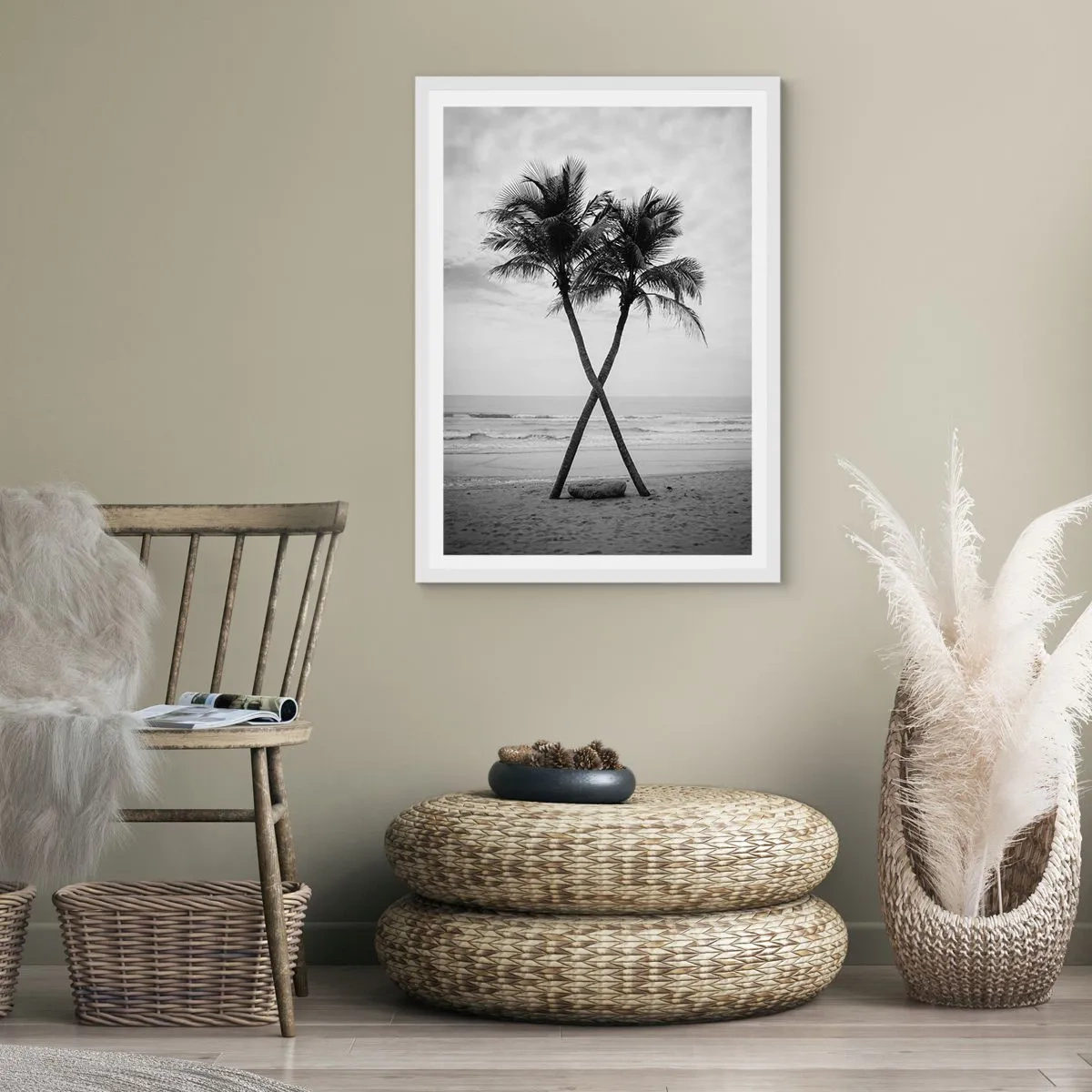 Poster în ramă albă - Prezența sensibilă - 70x100 cm