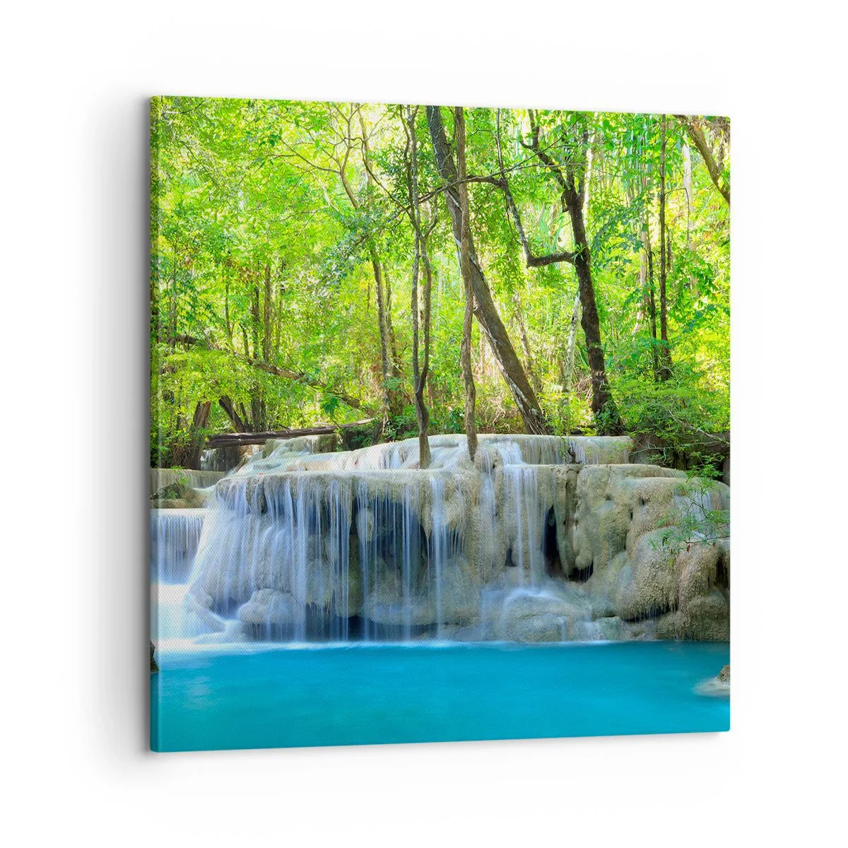 Tablou pe pânză - Scufundat în turcoaz și verde - 60x60 cm