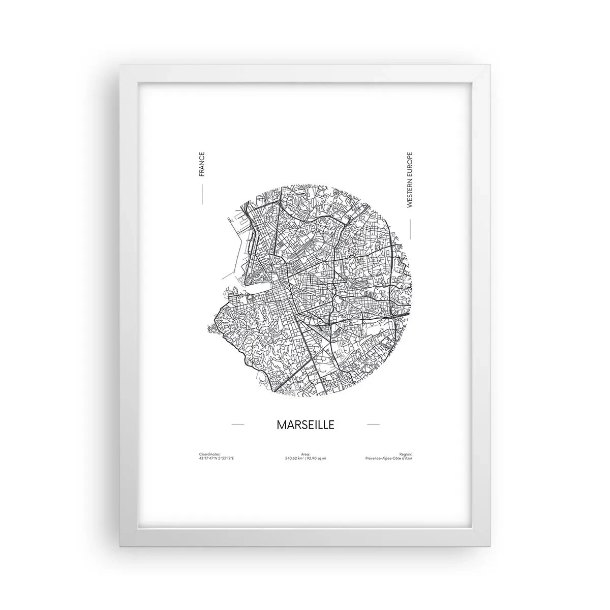 Poster în ramă albă - Anatomia Marsiliei - 30x40 cm