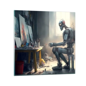 Tablou pe sticlă - Actul de creație - 50x50 cm