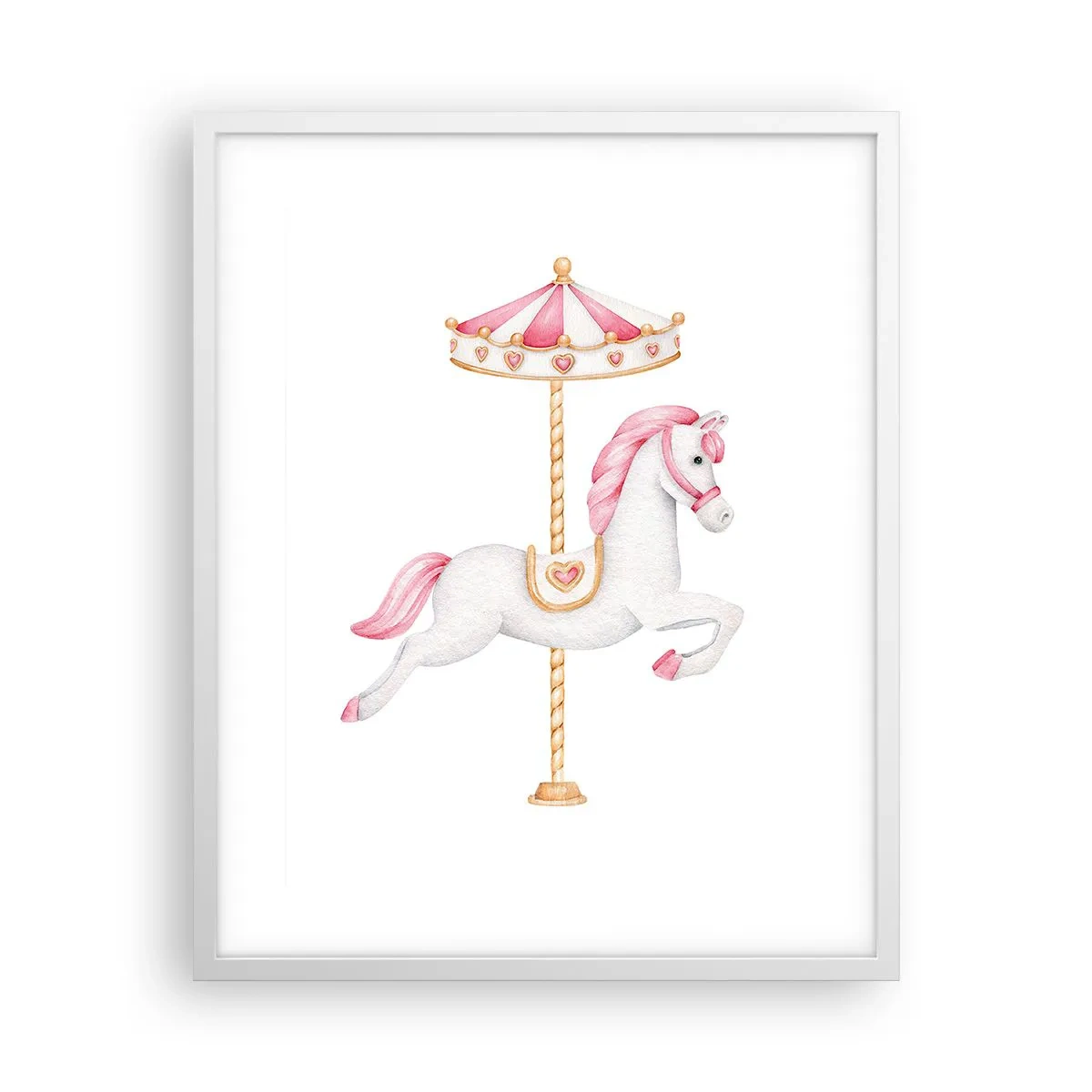 Poster în ramă albă - A pornit la cursă - 40x50 cm