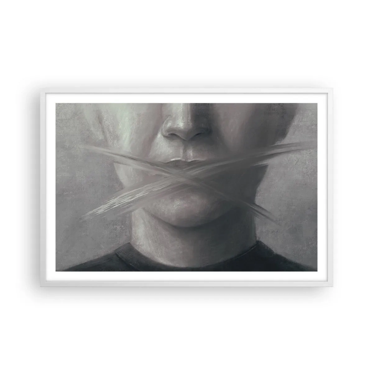 Poster în ramă albă - Nici un cuvânt - 91x61 cm