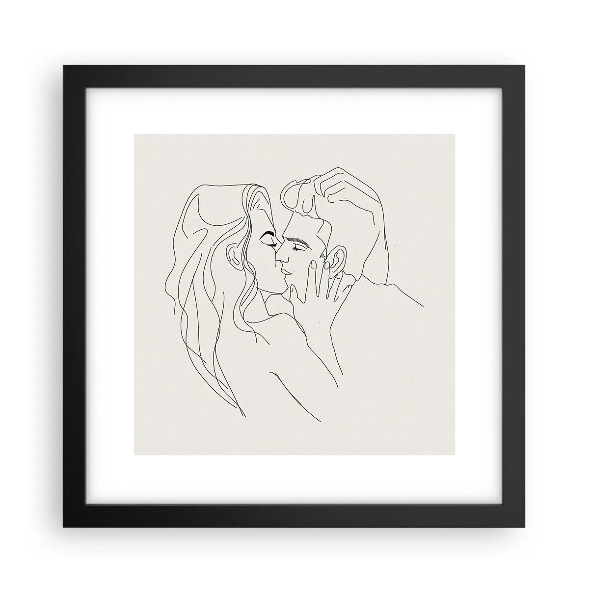 Poster în ramă neagră - Încurcați în sentimente - 30x30 cm