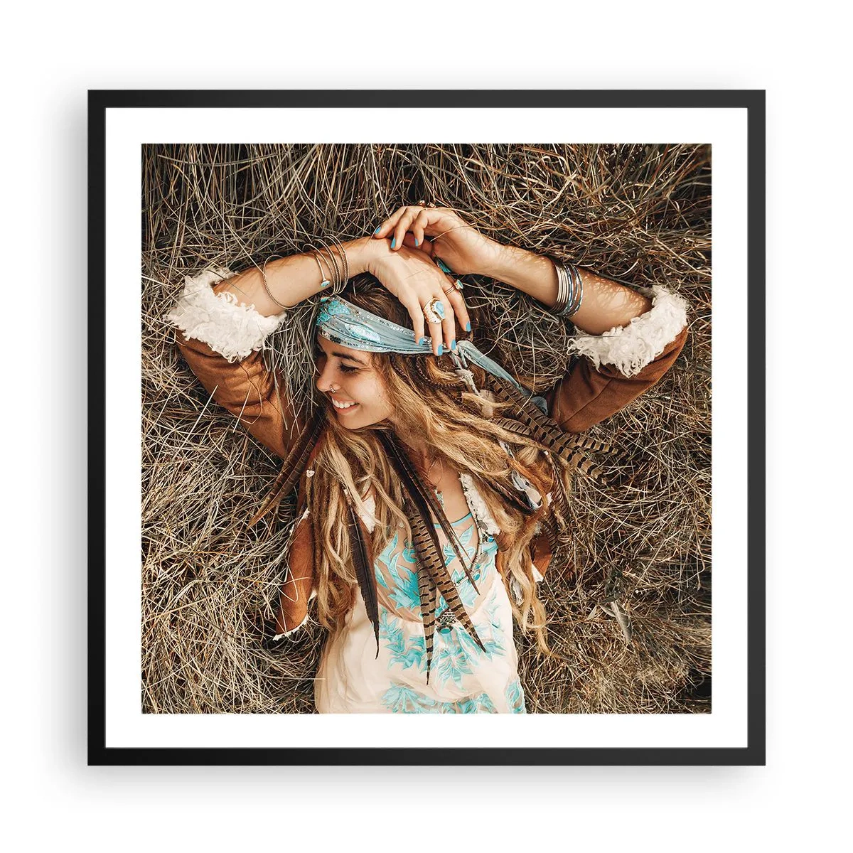 Poster în ramă neagră - În drum spre vara iubirii - 60x60 cm